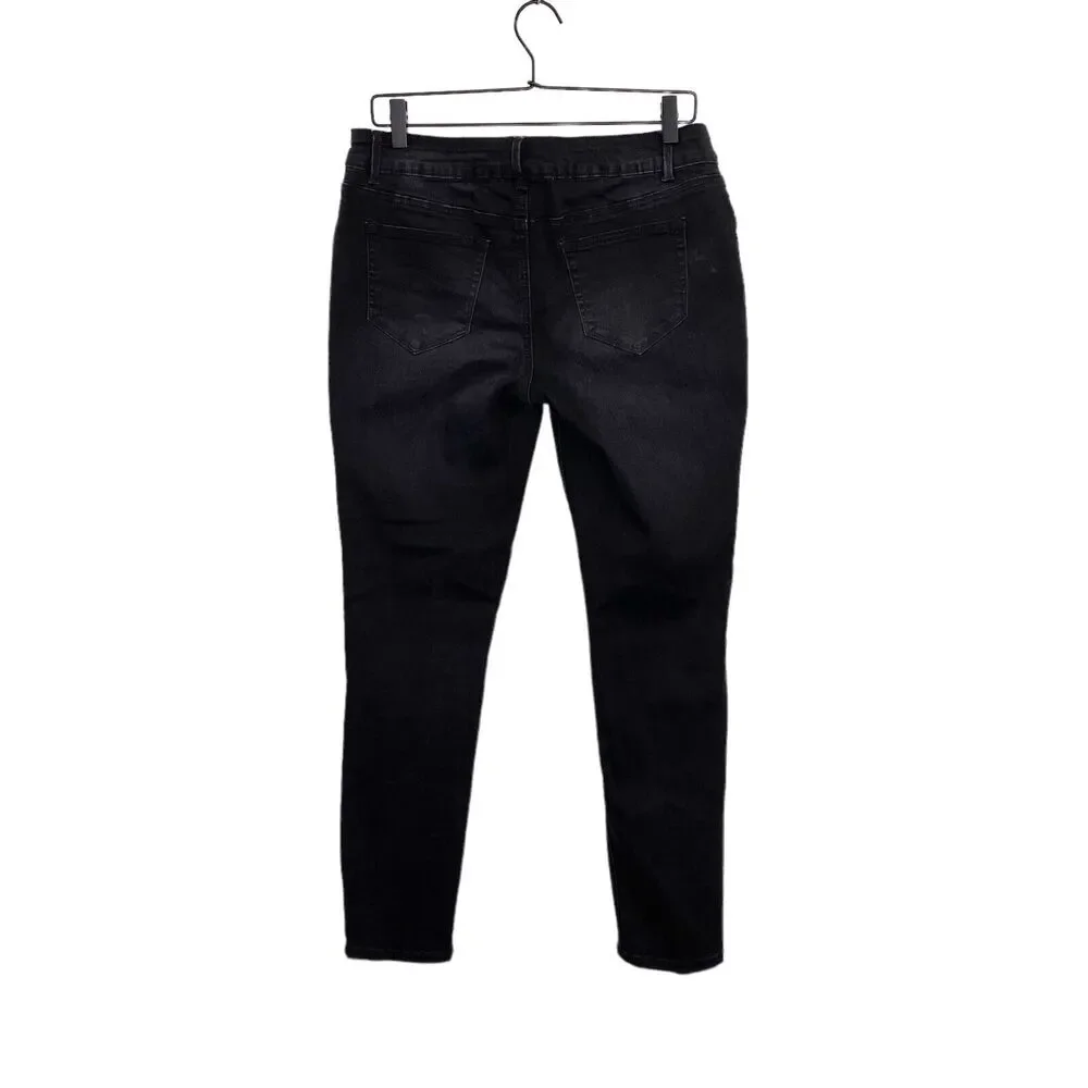 Maurices Womens Jeans Sz L-Short Black Stretch Jegging 30